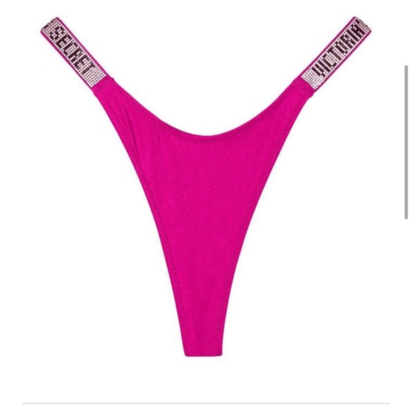 2 Pc Victoria’s Secret Shine Strap Swim Brazilian Bombshell Add-2-cups & Thong - Picture 4 of 13